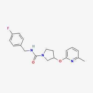 molecular formula C18H20FN3O2 B2688009 N-(4-氟苄基)-3-((6-甲基吡啶-2-基)氧基)吡咯啶-1-甲酰胺 CAS No. 1903655-48-0