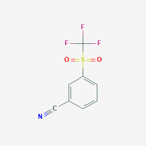 molecular formula C8H4F3NO2S B2688010 3-(Trifluoromethylsulphonyl)benzonitrile CAS No. 1274903-99-9