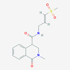 2-Methyl-N-[(E)-3-methylsulfonylprop-2-enyl]-1-oxo-3,4-dihydroisoquinoline-4-carboxamide