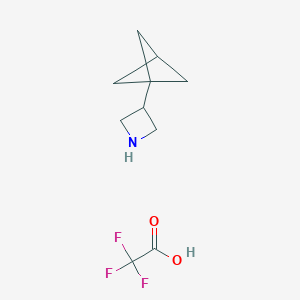 molecular formula C10H14F3NO2 B2688016 3-(1-Bicyclo[1.1.1]pentanyl)azetidine;2,2,2-trifluoroacetic acid CAS No. 2377030-96-9