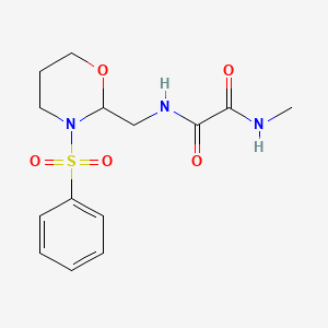 N'-{[3-(benzenesulfonyl)-1,3-oxazinan-2-yl]methyl}-N-methylethanediamide