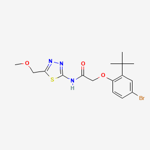 molecular formula C16H20BrN3O3S B2688030 2-(4-bromo-2-tert-butylphenoxy)-N-[5-(methoxymethyl)-1,3,4-thiadiazol-2-yl]acetamide CAS No. 685556-89-2