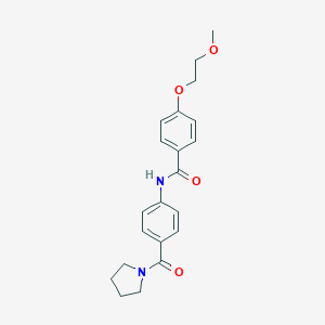 molecular formula C21H24N2O4 B268804 4-(2-methoxyethoxy)-N-[4-(1-pyrrolidinylcarbonyl)phenyl]benzamide 