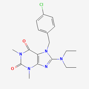 molecular formula C18H22ClN5O2 B2688044 7-(4-chlorobenzyl)-8-(diethylamino)-1,3-dimethyl-1H-purine-2,6(3H,7H)-dione CAS No. 510717-32-5