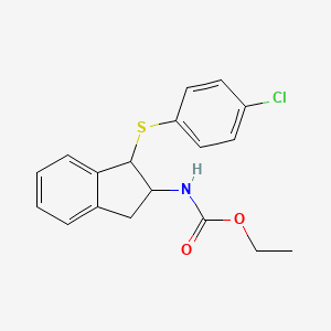 molecular formula C18H18ClNO2S B2688049 乙酸N-{1-[(4-氯苯基)硫基]-2,3-二氢-1H-茚-2-基}酯 CAS No. 337920-34-0