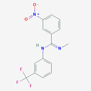 molecular formula C15H12F3N3O2 B2688053 N'-methyl-3-nitro-N-[3-(trifluoromethyl)phenyl]benzenecarboximidamide CAS No. 339027-55-3