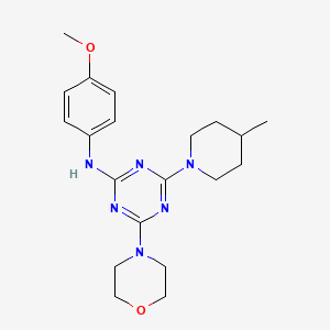 N-(4-methoxyphenyl)-4-(4-methylpiperidin-1-yl)-6-morpholino-1,3,5-triazin-2-amine