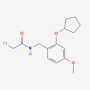 molecular formula C15H20ClNO3 B2688059 2-Chloro-N-[(2-cyclopentyloxy-4-methoxyphenyl)methyl]acetamide CAS No. 2411296-58-5