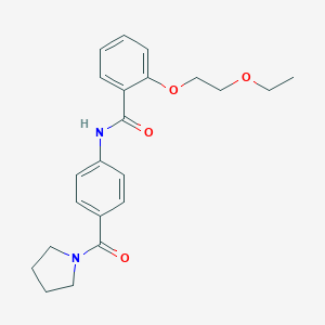 molecular formula C22H26N2O4 B268806 2-(2-ethoxyethoxy)-N-[4-(1-pyrrolidinylcarbonyl)phenyl]benzamide 