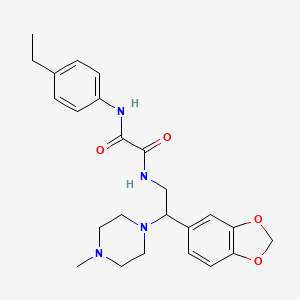 molecular formula C24H30N4O4 B2688069 N-[2-(1,3-benzodioxol-5-yl)-2-(4-methylpiperazin-1-yl)ethyl]-N'-(4-ethylphenyl)ethanediamide CAS No. 896340-76-4