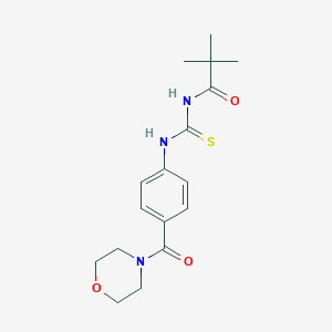 molecular formula C17H23N3O3S B268807 2,2-dimethyl-N-{[4-(morpholin-4-ylcarbonyl)phenyl]carbamothioyl}propanamide 