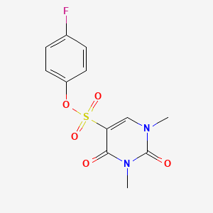 molecular formula C12H11FN2O5S B2688071 (4-氟苯基)1,3-二甲基-2,4-二氧吡啶-5-磺酸酯 CAS No. 869070-49-5