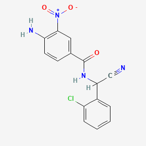 molecular formula C15H11ClN4O3 B2688074 4-amino-N-[(2-chlorophenyl)(cyano)methyl]-3-nitrobenzamide CAS No. 2094655-66-8