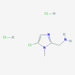 molecular formula C5H10Cl3N3 B2688076 (5-chloro-1-methyl-1H-imidazol-2-yl)methanamine dihydrochloride CAS No. 1820648-72-3