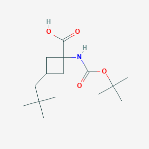 3-(2,2-Dimethylpropyl)-1-[(2-methylpropan-2-yl)oxycarbonylamino]cyclobutane-1-carboxylic acid