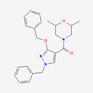 molecular formula C24H27N3O3 B2688084 (1-苄基-3-(苄氧基)-1H-吡唑-4-基)(2,6-二甲基吗啉基)甲酮 CAS No. 1014067-21-0