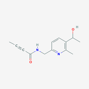 molecular formula C13H16N2O2 B2688087 N-[[5-(1-Hydroxyethyl)-6-methylpyridin-2-yl]methyl]but-2-ynamide CAS No. 2411277-07-9