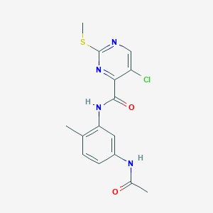 molecular formula C15H15ClN4O2S B2688102 5-chloro-N-(5-acetamido-2-methylphenyl)-2-(methylsulfanyl)pyrimidine-4-carboxamide CAS No. 1210720-74-3