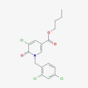 molecular formula C17H16Cl3NO3 B2688103 Butyl 5-chloro-1-(2,4-dichlorobenzyl)-6-oxo-1,6-dihydro-3-pyridinecarboxylate CAS No. 242471-97-2
