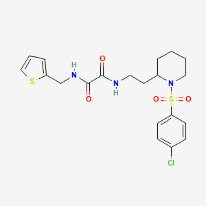 molecular formula C20H24ClN3O4S2 B2688104 N1-(2-(1-((4-chlorophenyl)sulfonyl)piperidin-2-yl)ethyl)-N2-(thiophen-2-ylmethyl)oxalamide CAS No. 898426-02-3