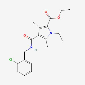 molecular formula C19H23ClN2O3 B2688109 Ethyl 4-[(2-chlorophenyl)methylcarbamoyl]-1-ethyl-3,5-dimethylpyrrole-2-carboxylate CAS No. 863006-17-1