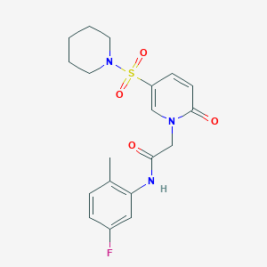 molecular formula C19H22FN3O4S B2688114 N-(5-氟-2-甲基苯基)-2-(2-氧代-5-(哌啶-1-基磺酰)吡啶-1(2H)-基)乙酰胺 CAS No. 1251626-07-9