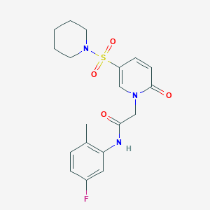 molecular formula C19H22FN3O4S B2688114 N-(5-fluoro-2-methylphenyl)-2-[2-oxo-5-(piperidine-1-sulfonyl)-1,2-dihydropyridin-1-yl]acetamide CAS No. 1251626-07-9