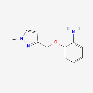 molecular formula C11H13N3O B2688117 2-[(1-Methylpyrazol-3-yl)methoxy]phenylamine CAS No. 1260659-42-4