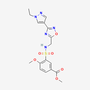 methyl 3-(N-((3-(1-ethyl-1H-pyrazol-4-yl)-1,2,4-oxadiazol-5-yl)methyl)sulfamoyl)-4-methoxybenzoate