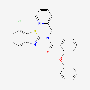 molecular formula C27H20ClN3O2S B2688122 N-(7-氯-4-甲基苯并[d]噻唑-2-基)-2-苯氧基-N-(吡啶-2-基甲基)苯甲酰胺 CAS No. 922912-41-2