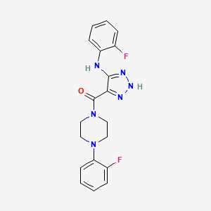 molecular formula C19H18F2N6O B2688130 (5-((2-fluorophenyl)amino)-1H-1,2,3-triazol-4-yl)(4-(2-fluorophenyl)piperazin-1-yl)methanone CAS No. 1291852-99-7