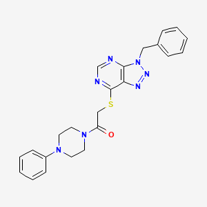 molecular formula C23H23N7OS B2688131 2-((3-benzyl-3H-[1,2,3]triazolo[4,5-d]pyrimidin-7-yl)thio)-1-(4-phenylpiperazin-1-yl)ethanone CAS No. 863452-67-9