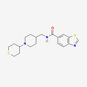 molecular formula C19H25N3OS2 B2688136 N-((1-(tetrahydro-2H-thiopyran-4-yl)piperidin-4-yl)methyl)benzo[d]thiazole-6-carboxamide CAS No. 2034523-71-0