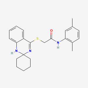 molecular formula C23H27N3OS B2688140 N-(2,5-dimethylphenyl)-2-{1'H-spiro[cyclohexane-1,2'-quinazoline]sulfanyl}acetamide CAS No. 893786-90-8