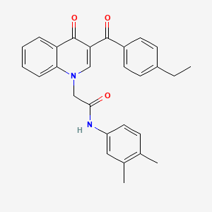 molecular formula C28H26N2O3 B2688145 N-(3,4-dimethylphenyl)-2-(3-(4-ethylbenzoyl)-4-oxoquinolin-1(4H)-yl)acetamide CAS No. 898360-50-4