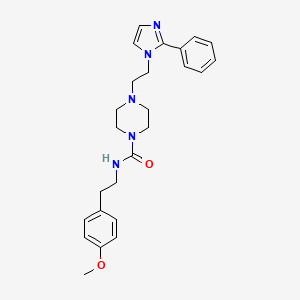 molecular formula C25H31N5O2 B2688146 N-(4-methoxyphenethyl)-4-(2-(2-phenyl-1H-imidazol-1-yl)ethyl)piperazine-1-carboxamide CAS No. 1796969-64-6