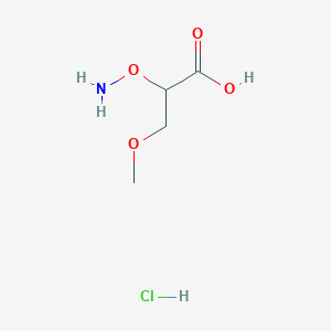 molecular formula C4H10ClNO4 B2688147 2-(氨氧基)-3-甲氧基丙酸盐酸盐 CAS No. 2044713-01-9
