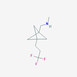 molecular formula C10H16F3N B2688148 N-Methyl-1-[3-(3,3,3-trifluoropropyl)-1-bicyclo[1.1.1]pentanyl]methanamine CAS No. 2287333-34-8