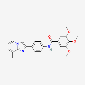 molecular formula C24H23N3O4 B2688149 3,4,5-trimethoxy-N-(4-(8-methylimidazo[1,2-a]pyridin-2-yl)phenyl)benzamide CAS No. 724737-74-0