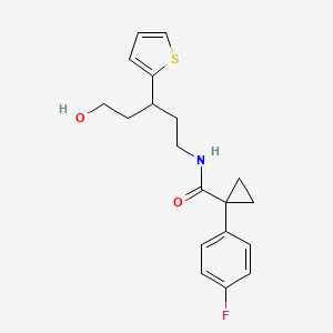 molecular formula C19H22FNO2S B2688154 1-(4-氟苯基)-N-(5-羟基-3-(噻吩-2-基)戊基)环丙烷甲酰胺 CAS No. 2034586-45-1