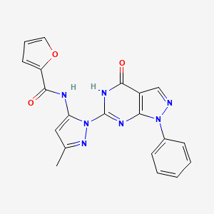 N-(3-methyl-1-(4-oxo-1-phenyl-4,5-dihydro-1H-pyrazolo[3,4-d]pyrimidin-6-yl)-1H-pyrazol-5-yl)furan-2-carboxamide
