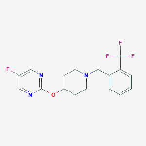 5-Fluoro-2-[(1-{[2-(trifluoromethyl)phenyl]methyl}piperidin-4-yl)oxy]pyrimidine