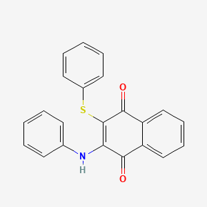molecular formula C22H15NO2S B2688160 2-Anilino-3-(phenylsulfanyl)naphthoquinone CAS No. 72520-46-8