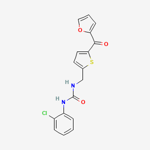 molecular formula C17H13ClN2O3S B2688162 1-(2-Chlorophenyl)-3-((5-(furan-2-carbonyl)thiophen-2-yl)methyl)urea CAS No. 1798022-45-3