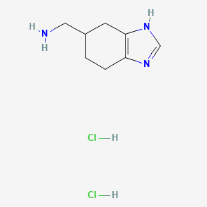 molecular formula C8H15Cl2N3 B2688165 1-(4,5,6,7-四氢-1H-苯并咪唑-5-基)甲基胺二盐酸盐 CAS No. 1214729-72-2
