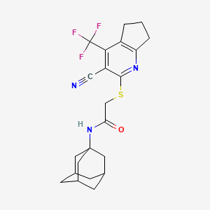 N-(1-adamantyl)-2-[[3-cyano-4-(trifluoromethyl)-6,7-dihydro-5H-cyclopenta[b]pyridin-2-yl]sulfanyl]acetamide