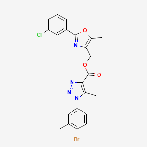 [2-(3-chlorophenyl)-5-methyl-1,3-oxazol-4-yl]methyl 1-(4-bromo-3-methylphenyl)-5-methyl-1H-1,2,3-triazole-4-carboxylate