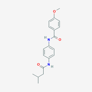 molecular formula C19H22N2O3 B268818 4-methoxy-N-{4-[(3-methylbutanoyl)amino]phenyl}benzamide 