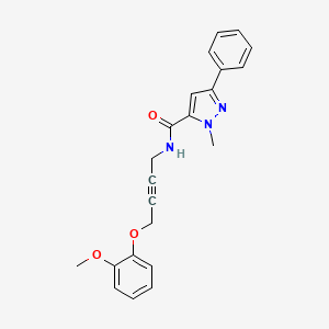 molecular formula C22H21N3O3 B2688183 N-(4-(2-甲氧基苯氧基)丁-2-炔-1-基)-1-甲基-3-苯基-1H-吡唑-5-甲酸酰胺 CAS No. 1421506-36-6