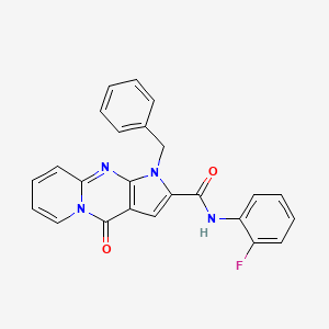 molecular formula C24H17FN4O2 B2688193 1-苄基-N-(2-氟苯基)-4-氧代-1,4-二氢吡啶并吡咯[1,2-a]吡嘧啶-2-甲酰胺 CAS No. 902049-13-2
